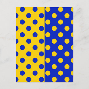Half Blauw Geel Stippen Patroon Ontwerp Briefkaart