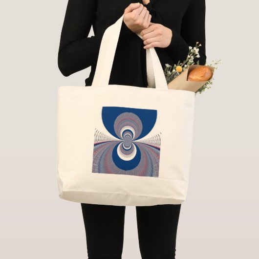 Half blauw grote tote bag (Voorkant (product))