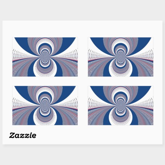 Half blauw rechthoekige sticker (Vel)