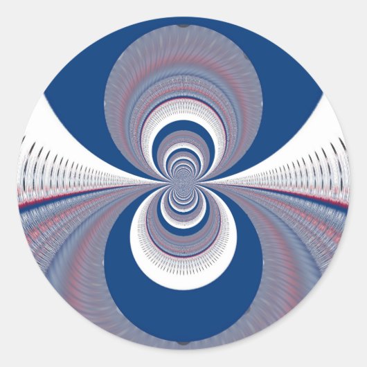 Half blauw ronde sticker (Voorkant)