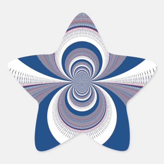 Half blauw ster sticker (Voorkant)