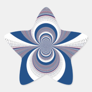 Half blauw ster sticker