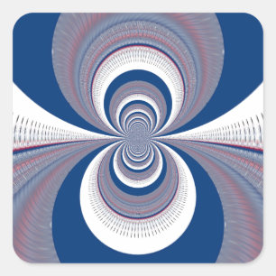 Half blauw vierkante sticker