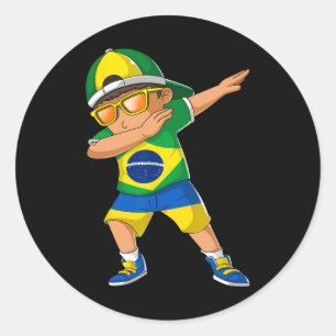 Half Braziliaanse half Oekraïense jongen kind Braz Ronde Sticker