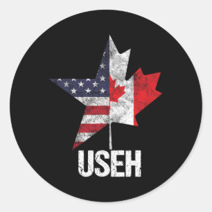 Half Canadaans Amerikaanse vlag Canada Verenigde S Ronde Sticker