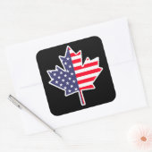 Half Canadees Amerikaans: Canada USA Maple Leaf Vl Vierkante Sticker (Envelop)