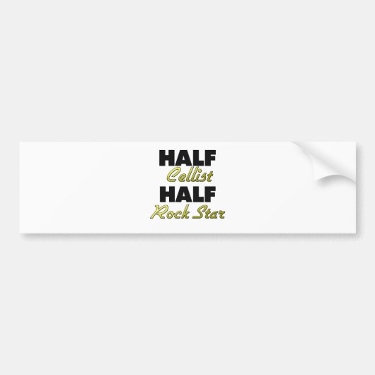 Half Cellist Half Rock Star Bumpersticker (Voorkant)