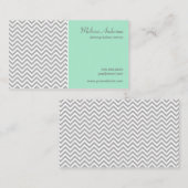 Half Chevron Pattern Grey and Mint Visitekaartje (Voorkant / Achterkant)