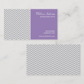 Half Chevron Pattern Grey and Soft Paars Visitekaartje (Voorkant / Achterkant)