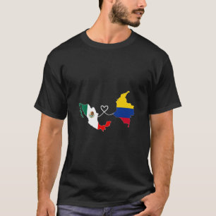 Half Colombiaans Half Mexicaans Vlaggenkaart DNA M T-shirt