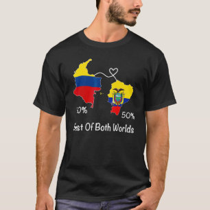 Half Colombiaanse Half Ecuadoraanse Vlagkaart Ecua T-shirt