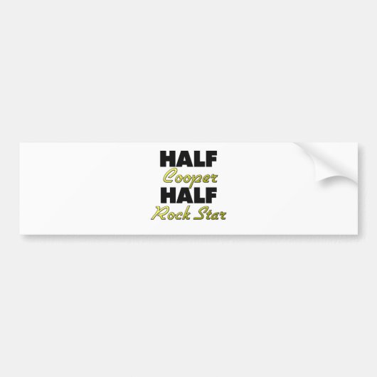 Half Cooper Half Rock Star Bumpersticker (Voorkant)