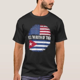 Half Cubaans Half Amerikaans Land Vlag Vlag Cuba A T-shirt