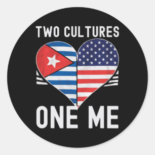 Half Cubaans Half Amerikaans Vlag Van De VS Cuba A Ronde Sticker