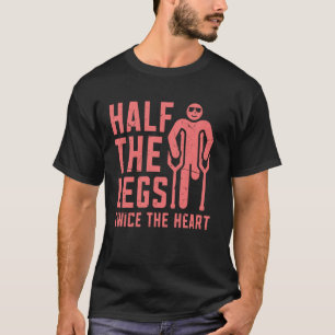 Half de benen twee keer het hart geamputeerde t-shirt