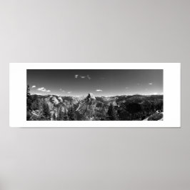 Half Dome from Glacier Point Black and White Photo Poster
