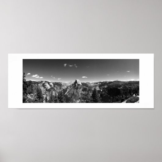 Half Dome from Glacier Point Black and White Photo Poster (Voorkant)