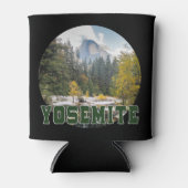 Half Dome in de herfst, met "Yosemite" tekst Blikjeskoeler (Voorkant)