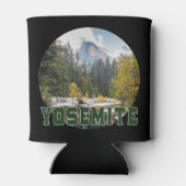 Half Dome in de herfst, met "Yosemite" tekst Blikjeskoeler (Achterkant)