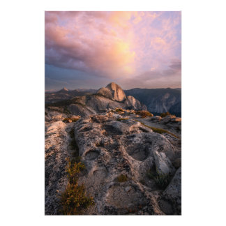 Half Dome in de schemering Foto Afdruk