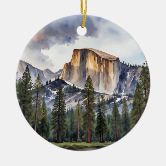Half Dome Yosemite National Park Waterverf Keramisch Ornament (Voorkant)