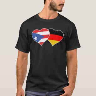 Half Duits Half Puerto Ricaanse vlag Hart Puerto R T-shirt