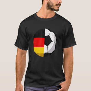 Half Duitsland Vlag het Kind van de Voetbal van he T-shirt
