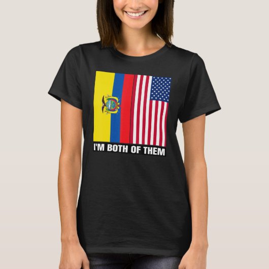 Half Ecuadorian Half American USA DNA Ecuador Heri T-shirt (Voorkant)