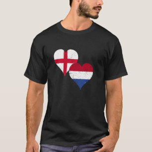 Half Engels Half Nederlands Een Hart Vlag voor Eng T-shirt