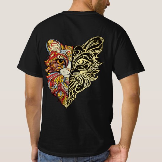 Half Face Lion Art Men’s T-Shirt (Dos)