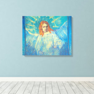Half figuur van een engel door Vincent van Gogh Canvas Afdruk