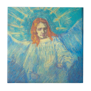 Half figuur van een engel door Vincent van Gogh Tegeltje