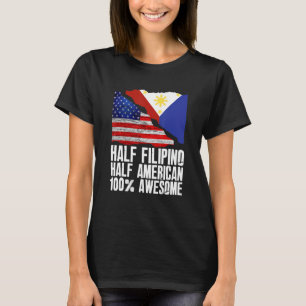 Half Filipino Half-American Pinoy Filipijnen VS T-shirt