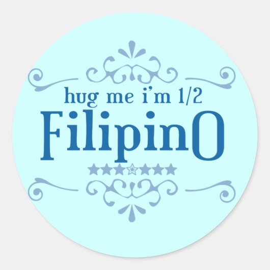 Half Filipino Ronde Sticker (Voorkant)