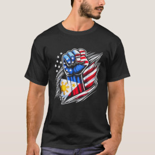 Half Filippijnse Amerikaanse vlag Filippijnen A T-shirt