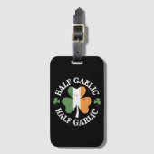 Half Gaelic Half Garlic Iers Italiaans St. Patrick Bagagelabel (Voorkant (verticaal))