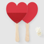 Half getextureerde Hart Hand Fan – Tomaat Rood (Cu Handwaaier (Voorkant en achterkant)