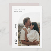 Half gewelfde foto met grote datum save the date (Voorkant / Achterkant)