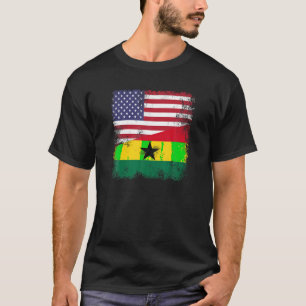 Half Ghanese Vlag T Shirt  Ghana USA Cadeau