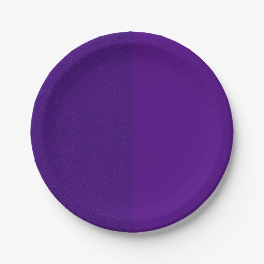 Half Glitter Paarse Partij Bord - (Voorkant)