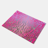 Half Glitter Roze Tijgerprint Deurmat (Schuin)