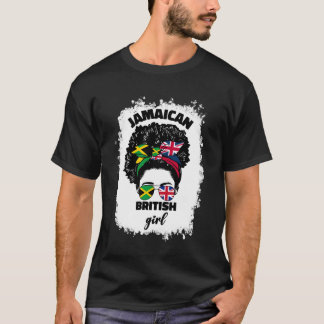 Half Groot-Brittannië en Jamaicaans-Britse vlag va T-shirt