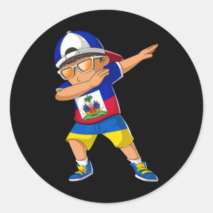 Half Haïtiaans Half Oekraïense Jongen Haïti Oekraï Ronde Sticker