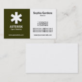 Half & Half (asterisk) - Donkere Olijf en wit Visitekaartje (Voorkant / Achterkant)