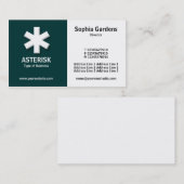 Half & Half (asterisk) - Donkergroen en wit Visitekaartje (Voorkant / Achterkant)