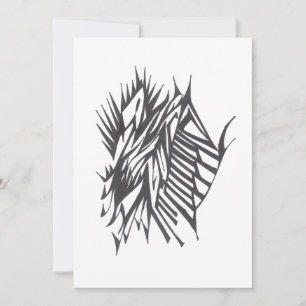 Half & Half Zwart Wit Abstract Tribal Tattoo Kunst Bedankkaart