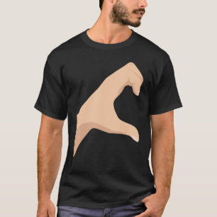 Half hart rechts en zijkant van de liefde t-shirt