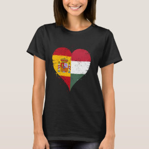 Half Hongaars Half Spaans A Hongarije Spanje Vlag T-shirt