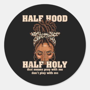 Half hood half heilige gebed christelijke Afrikaan Ronde Sticker