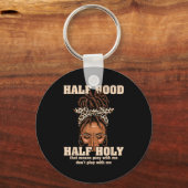 Half Hood Half Holy Pray Christian African Afro Bl Sleutelhanger (Voorkant)